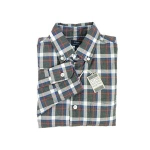 J. Crew Men’s Cotton Button Down Long Sleeve Shirt XL  Grey Plaid